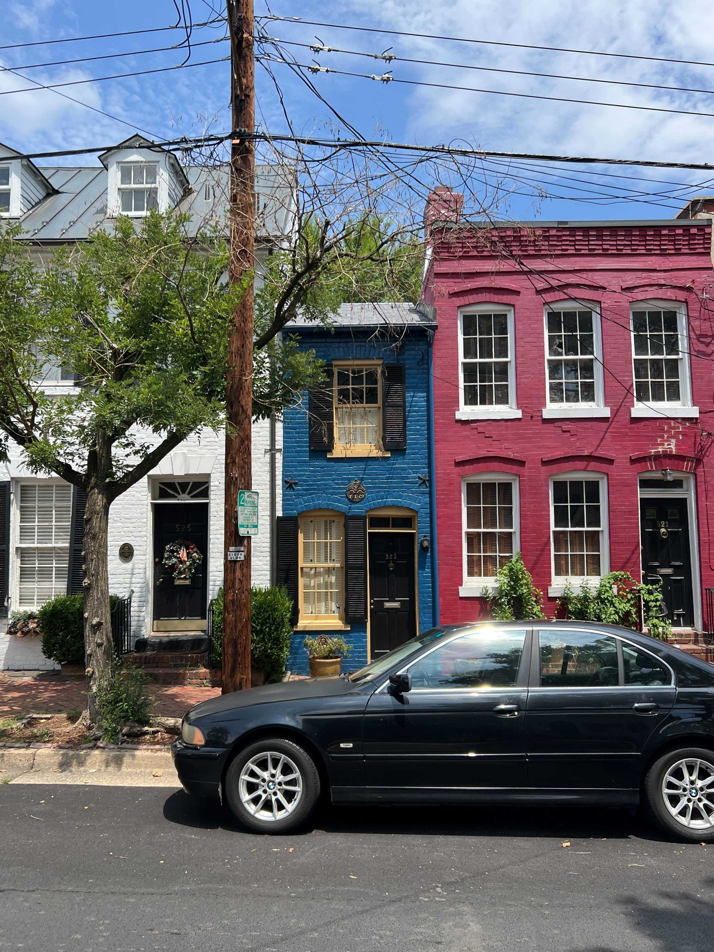 Historic row houses in Old Town Alexandria. Original local photo supplied by Chris Colgan.